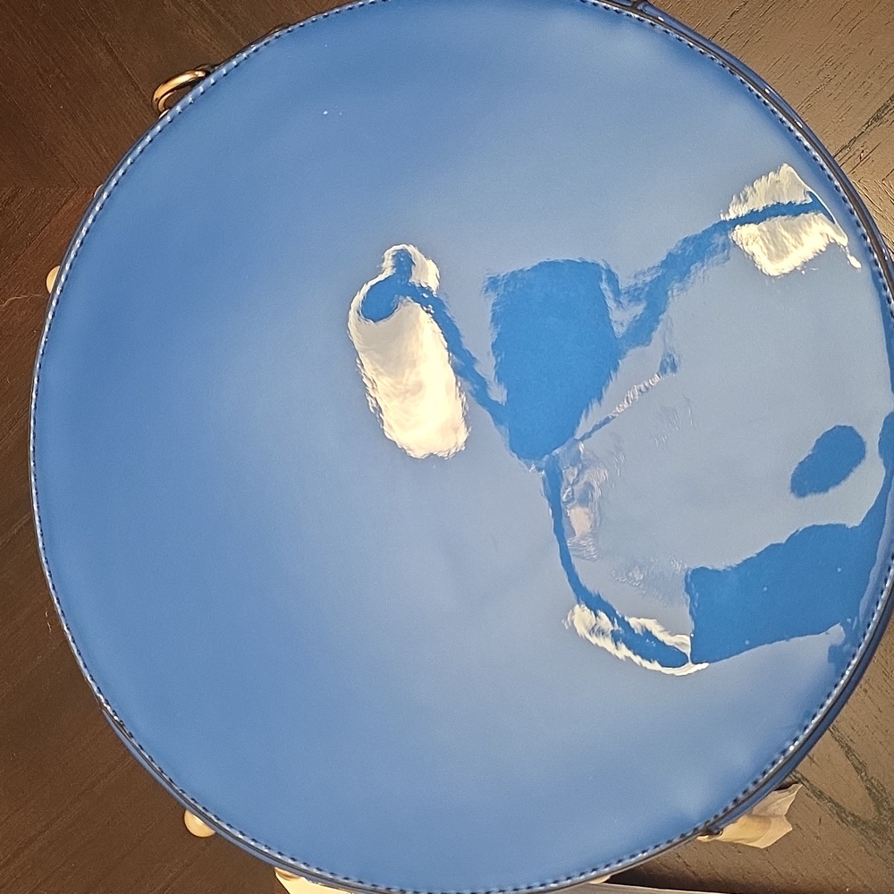 NWT! RARE Blue Vegan Patent Leather Round Purse & Matching Wallet - Picture 5 of 6